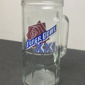 Vintage NFL Super Bowl XXI Beer Glass/Mug *Rose Bowl Pasadena January 25, 1987